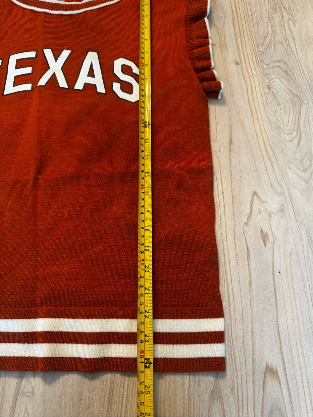 University of Texas Ruffle Sleeve Knit Tank - Rust - Picture 8 of 9